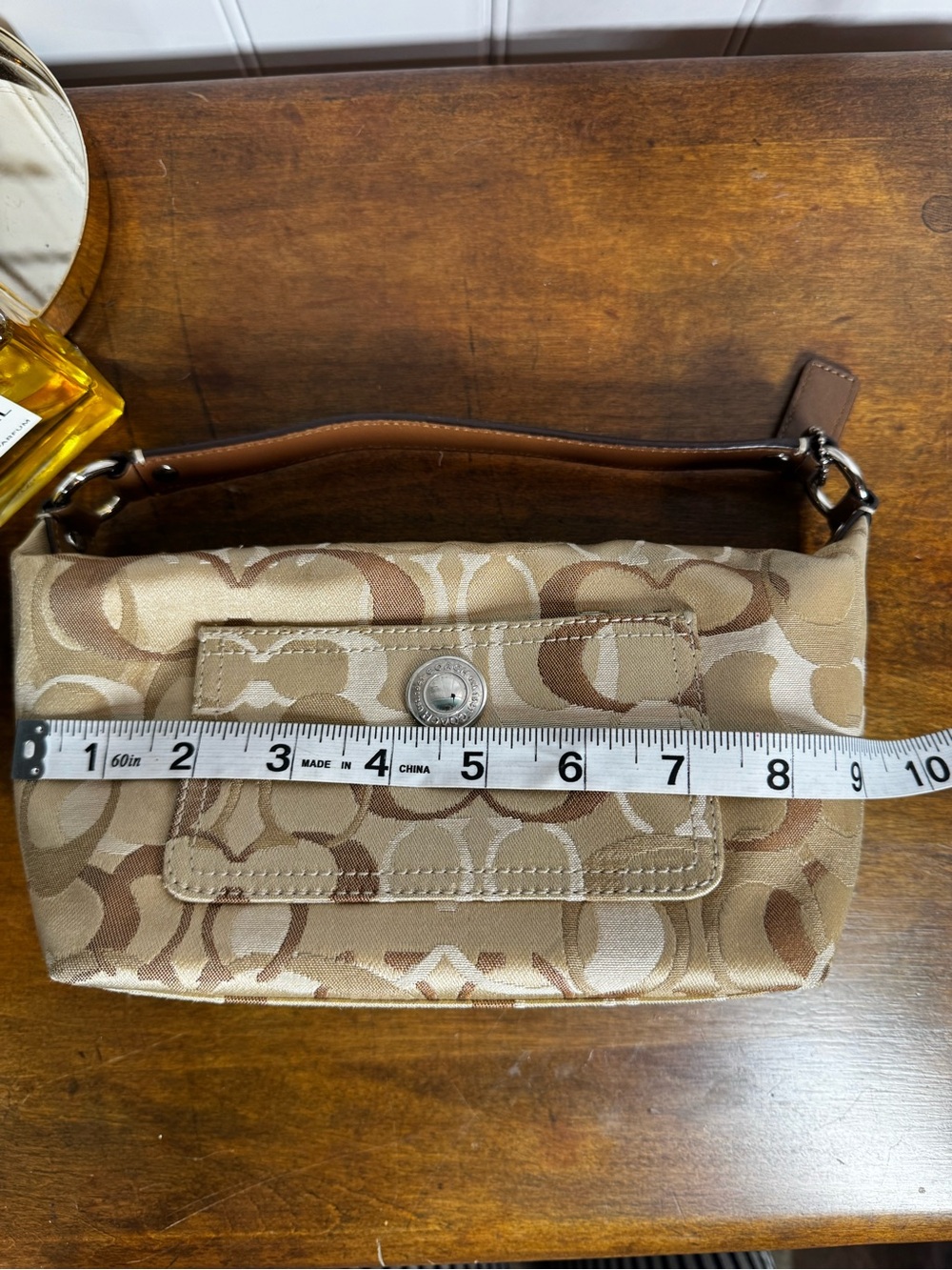 Coach Y2K Trendy Mini Satchel in Tan and Cream Signature Canvas - Picture 7 of 12